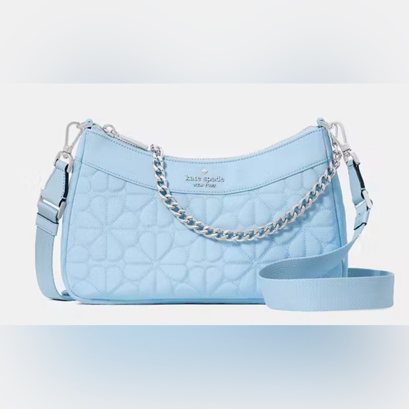 kate spade Handbags - Kate Spade NWT Spade Flower Quilted Fabric Convertible Crossbody. Montauk Blue.